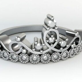 Stříbrná princezna koruna 3D model