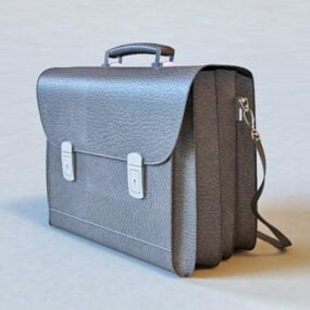 Modelo 3d de maleta de couro empresarial