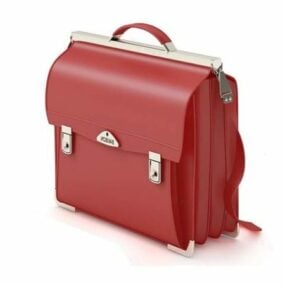 Brown Leather Briefcase Bag 3d model