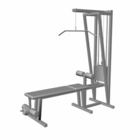 Banco de exercícios de ginástica com máquina pull-down Modelo 3D