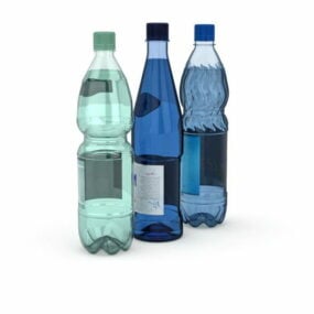 مدل سه بعدی بطری آب تصفیه شده نوشیدنی