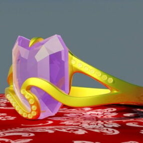 Fashion Purple Amethyst Ring 3d model