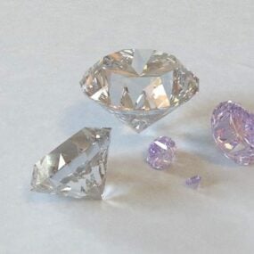 3д модель ювелирных изделий с фиолетовыми бриллиантами