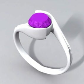 Biżuteria z fioletowym kamieniem szlachetnym Model 3D