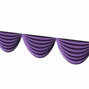 Purple Balloon Valance Curtain 3d model