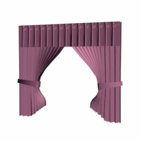 Startseite Lila Vorhang mit Volant 3D-Modell