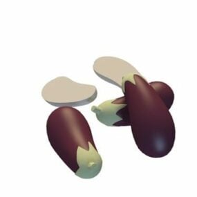 Paarse aubergines Plantaardig 3D-model