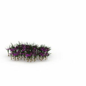 Utomhusväxt lila narcissusblommor 3d-modell