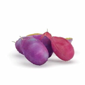 Fresh Purple Plum Fruits 3d model