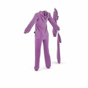 3д модель модной фиолетовой спортивной одежды