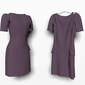 Váy công sở màu tím Mẫu thời trang 3d