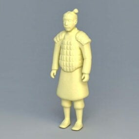 Modelo 3d de terracota del guerrero de la dinastía Qin