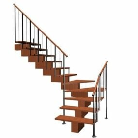 Quarter Landing Staircase Design 3d model