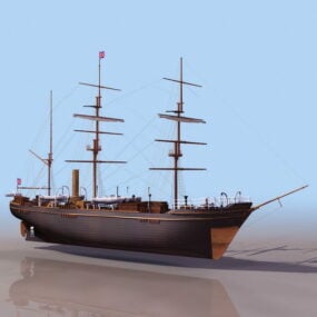 Barco de investigación Rrs Discovery modelo 3d