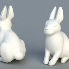 Dekoracja posągów królika Model 3D