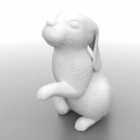 兔子雕像花园装饰品3d模型