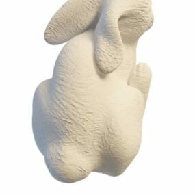 Kamienny posąg królika ogrodowego Model 3D