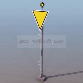Railway Caution Road Signs 3d model