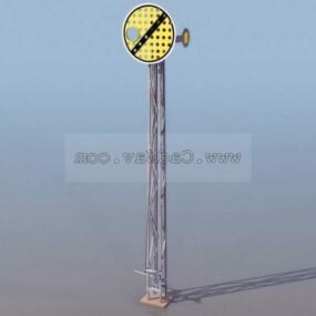 Street Warning Sign Board 3d-model
