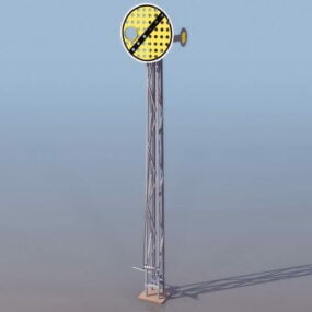 Model 3d Sinyal Mekanik Kereta Api Jalan Kota