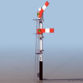 City Railway Stop Signal 3d model