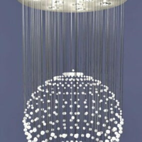 Lustre de cristal com decoração de gota de chuva modelo 3d