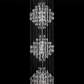 Kristall-Kronleuchter im Regentropfen-Stil, 3D-Modell