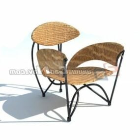 Rattan Lounge Chair Furniture 3d modell