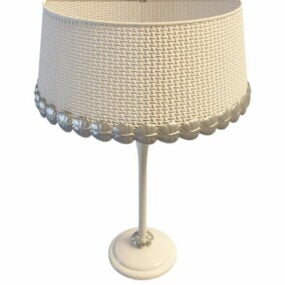 Lámpara de mesa de tambor de ratán Muebles modelo 3d