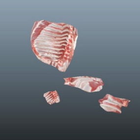 Realistisches rohes Schweinefleisch-Spareribs-3D-Modell
