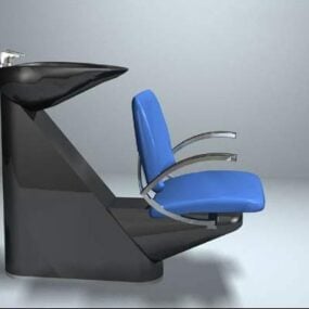 Chaise de shampooing inclinable pour salon de beauté modèle 3D