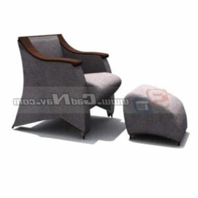 Nội thất ghế sofa ngả lưng có chân mô hình 3d