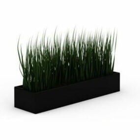 Garden Rectangular Grass Planter 3d model