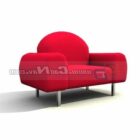 赤いアルコーブデザインのソファ家具