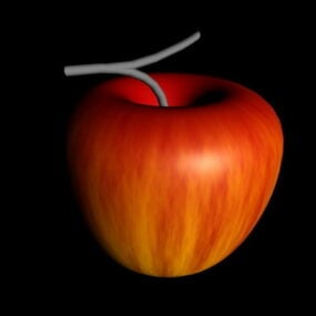 Modelo 3d de frutas de maçã vermelha