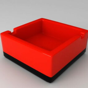 مدل سه بعدی زیرسیگاری قرمز اتاق نشیمن