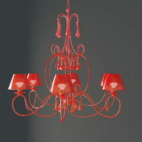 客厅红珊瑚枝形吊灯3d模型