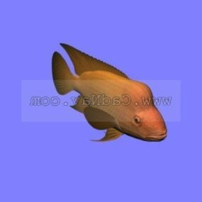 نموذج ثلاثي الأبعاد لسمكة الشيطان الأحمر لحيوان البحر