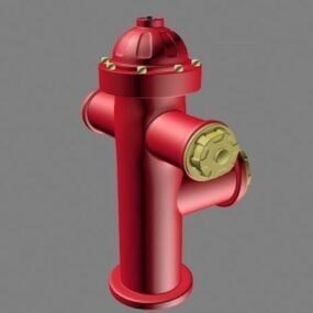 Street Red Fire Hydrant 3d model