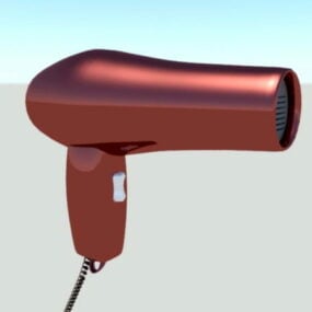 Secador de cabelo elétrico vermelho modelo 3d