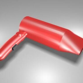 Secador de pelo eléctrico rojo modelo 3d