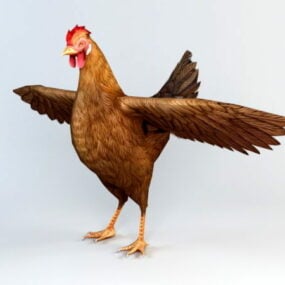 Modelo 3d de galinha vermelha