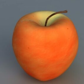 Pomme Macintosh rouge réaliste modèle 3D