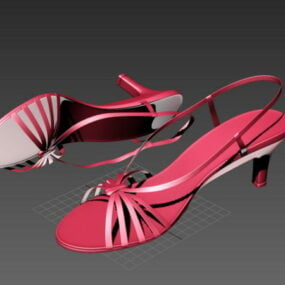 女凉鞋高跟鞋3d模型