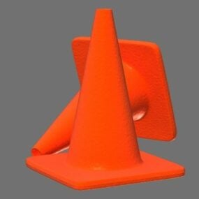 Street Red Traffic Cone 3d-modell