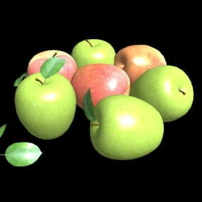 Model 3D czerwonych zielonych jabłek
