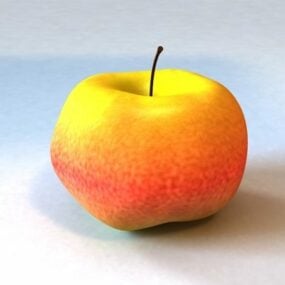 Modello 3d della mela rossa