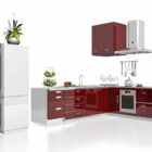 Red White House Kitchen Cabinets