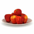 Fruit pomme rouge sur assiette