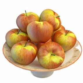 Red Apples Fruit 3d model